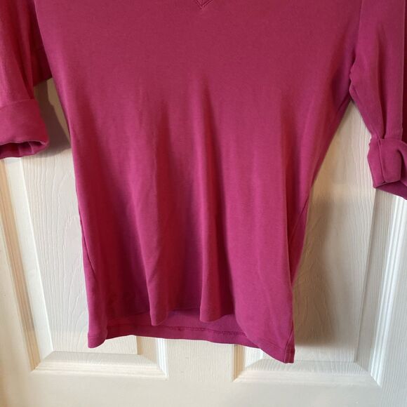 Lauren Ralph Lauren Top Women’s Size Small Pink V Neck Blouse 1/2 Sleeve - Picture 4 of 8